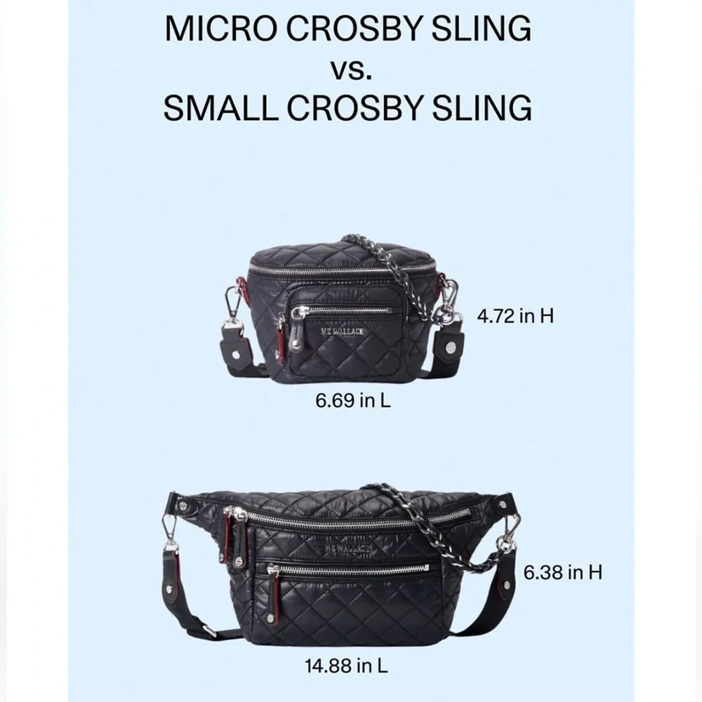 MZ Wallace Navy Micro Crosby Sling Bag - Picture 10 of 11